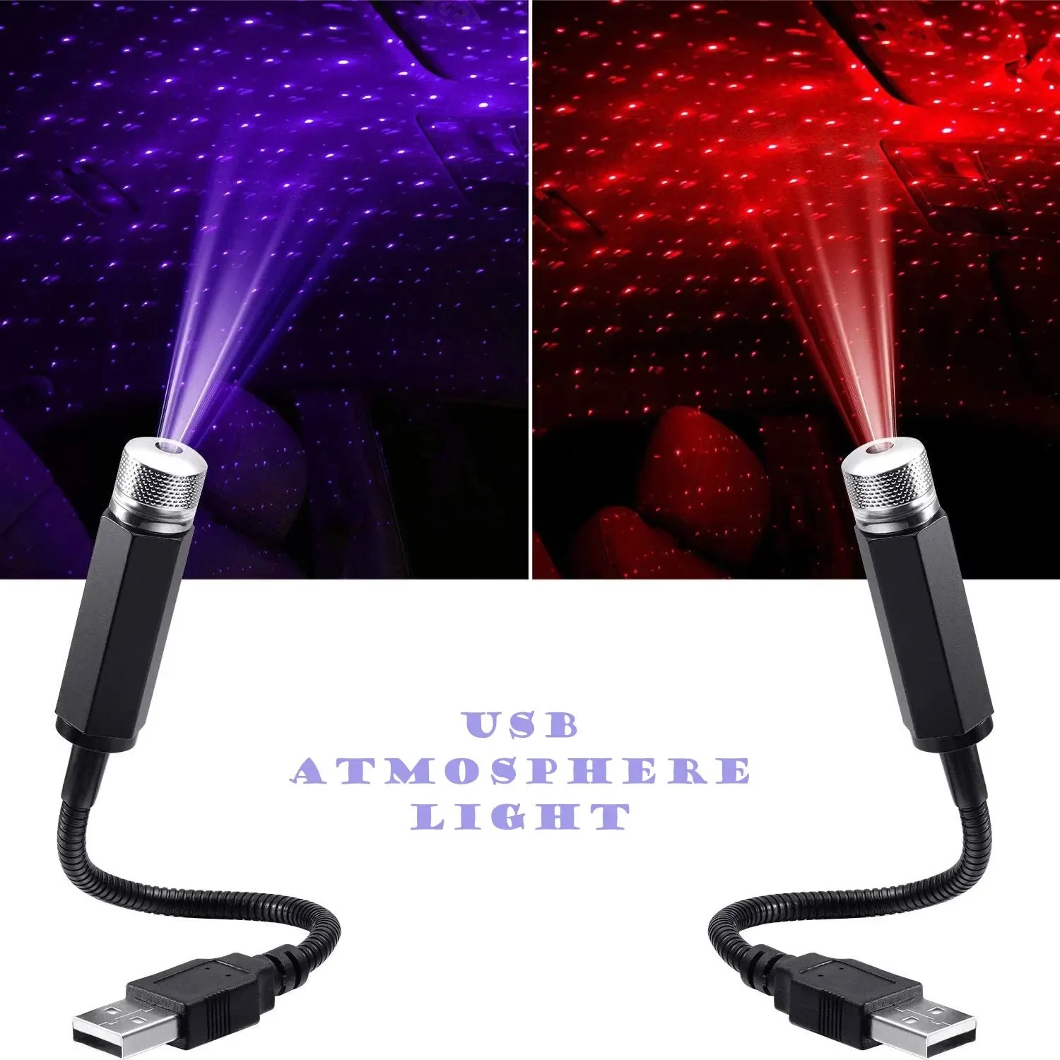 Night Light Projector Stars - QXNY 1 Stück Mini LED Auto-Dachhimmel