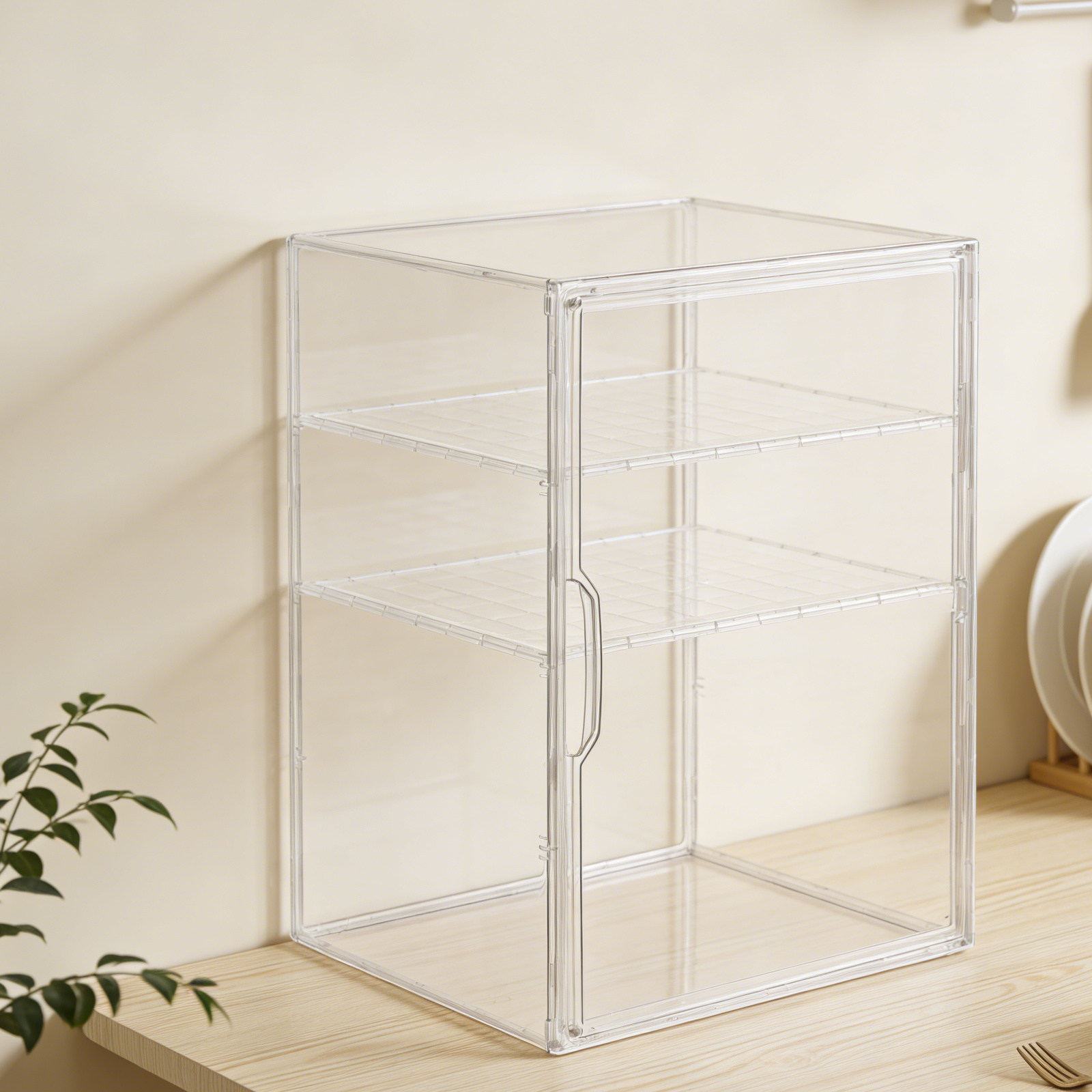 Baby Nursery Shelf - 3-stufiger transparenter Flaschen-Organizer für Babyflaschen, verstellbares