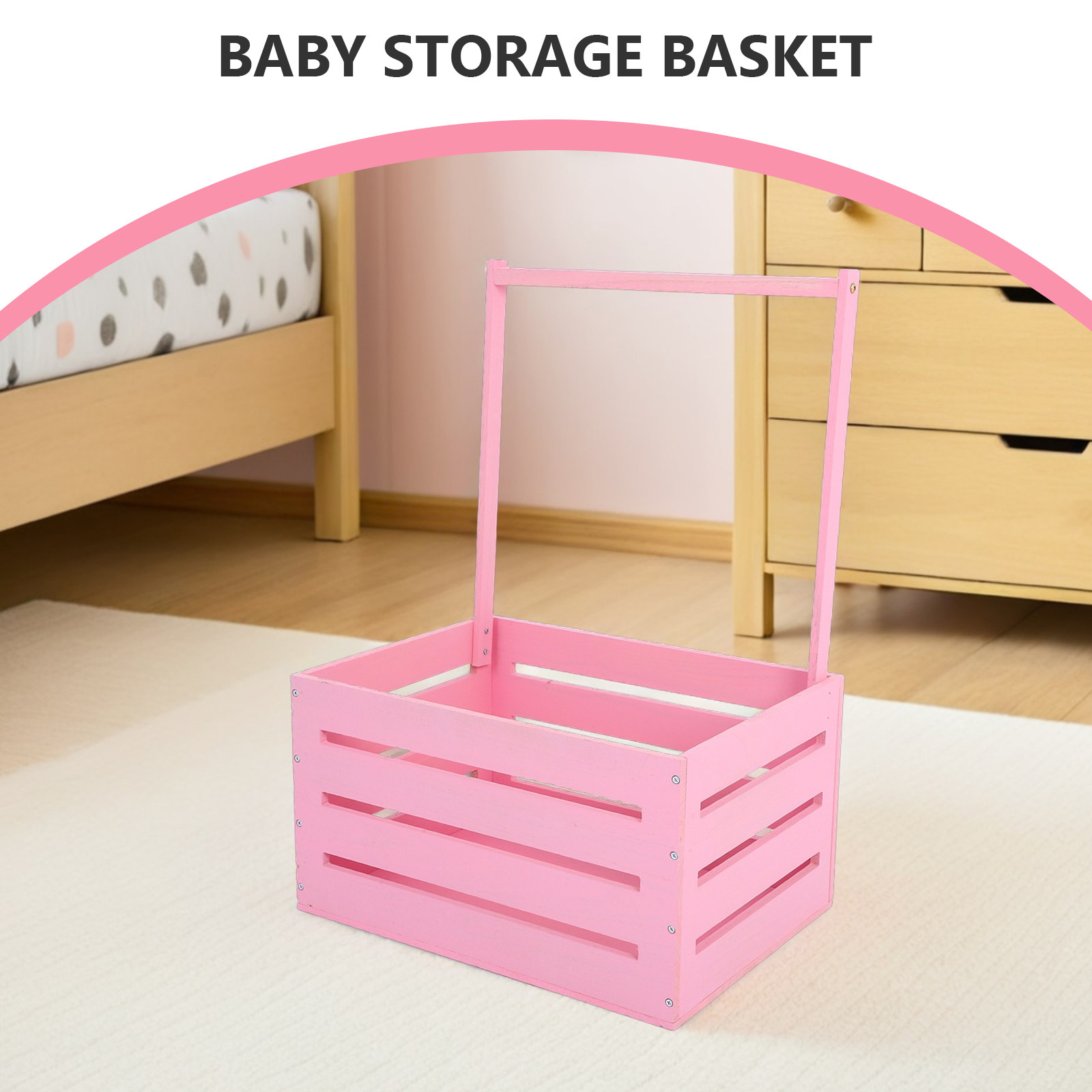 Baby Nursery Laundry Hamper - 1 Stück Holzkorb zur Aufbewahrung von