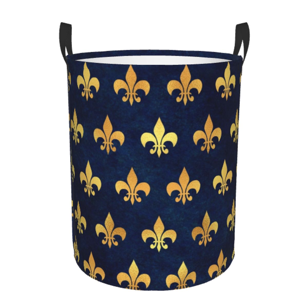 Baby Nursery Laundry Hamper - Royal Gold Blue Grunge Fleur De