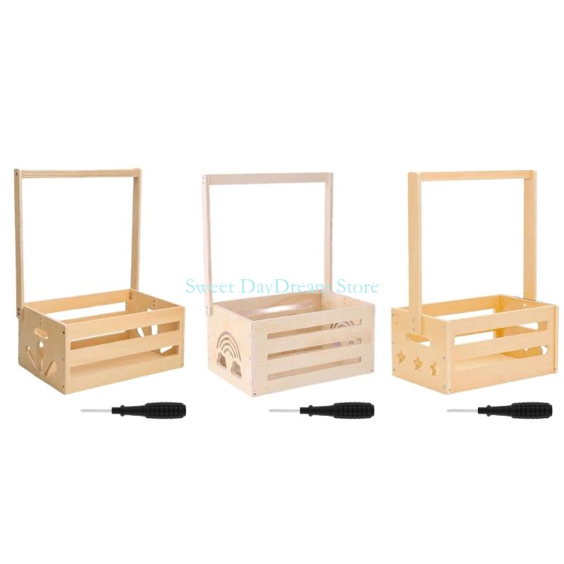 Baby Nursery Basket - Y88C Holzbabys Geschenkkorb Kinderzimmer Schrank Organisator