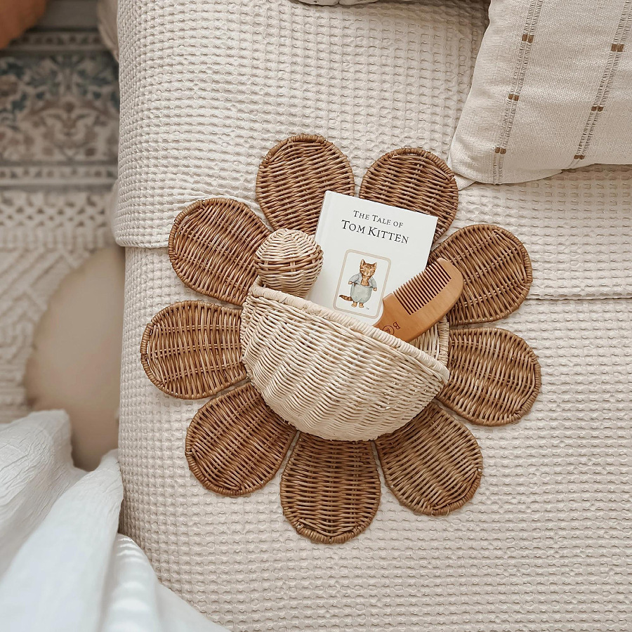 Nordic Sonne Blume Hand-gewebt – Baby Nursery Basket Bewertung und Preis