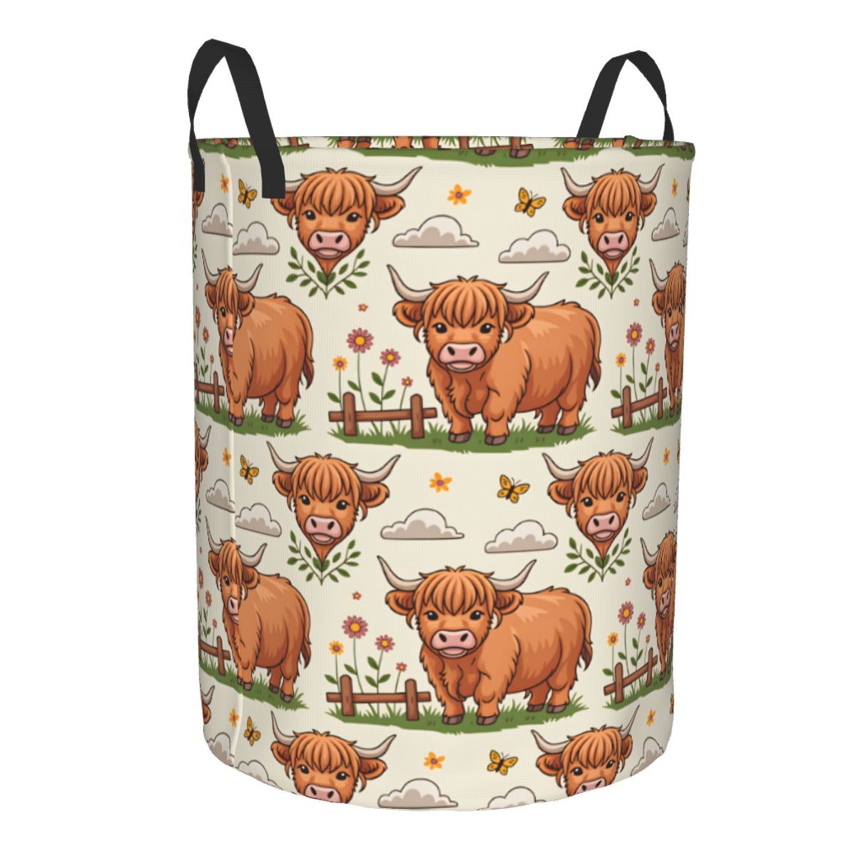 Cartoon Highland Cows Wäscheko – Baby Nursery Laundry Hamper Bewertung und Preis