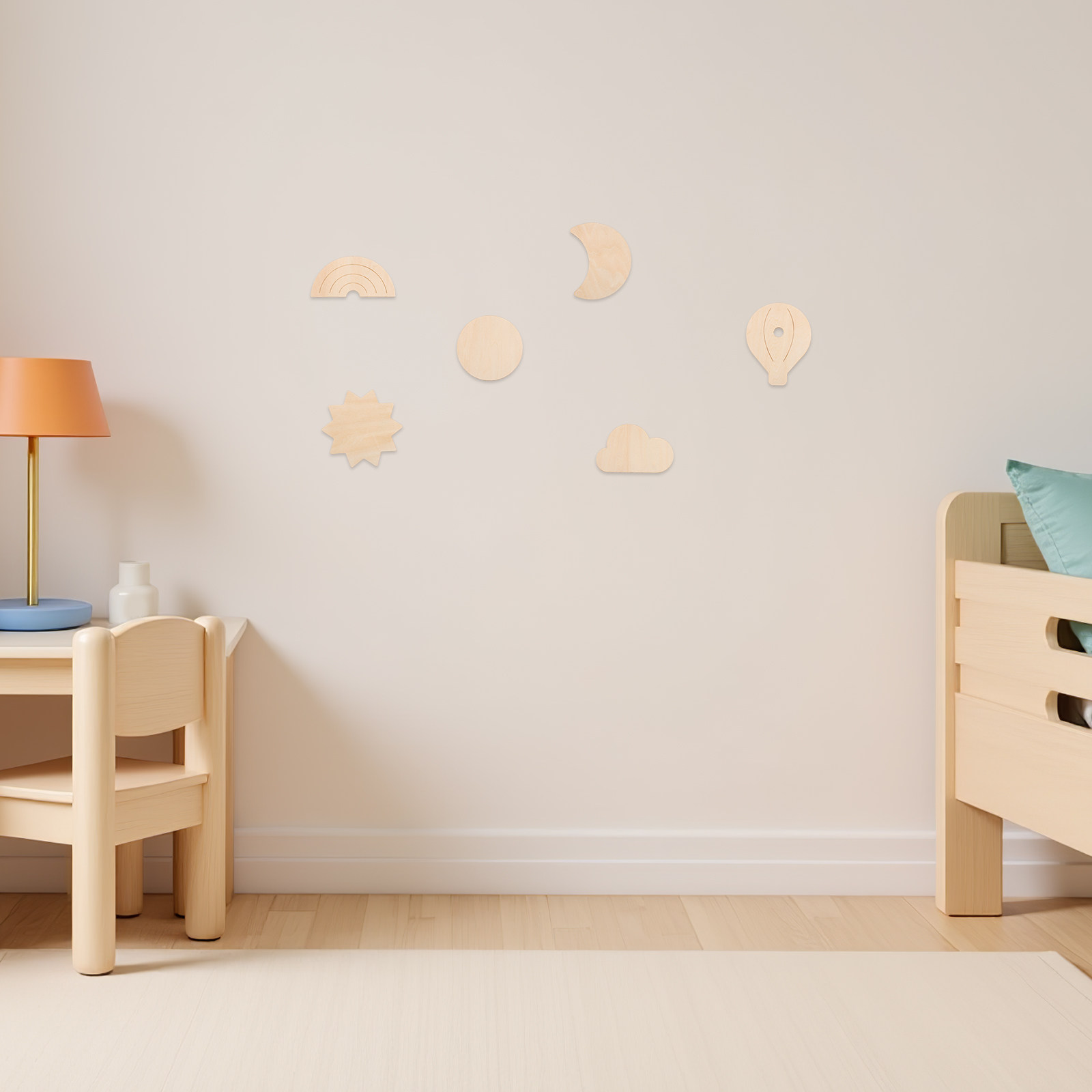 6-teiliges Holz-Wanddekor-Set  – Baby Nursery Hot Air Balloon Theme Bewertung und Preis