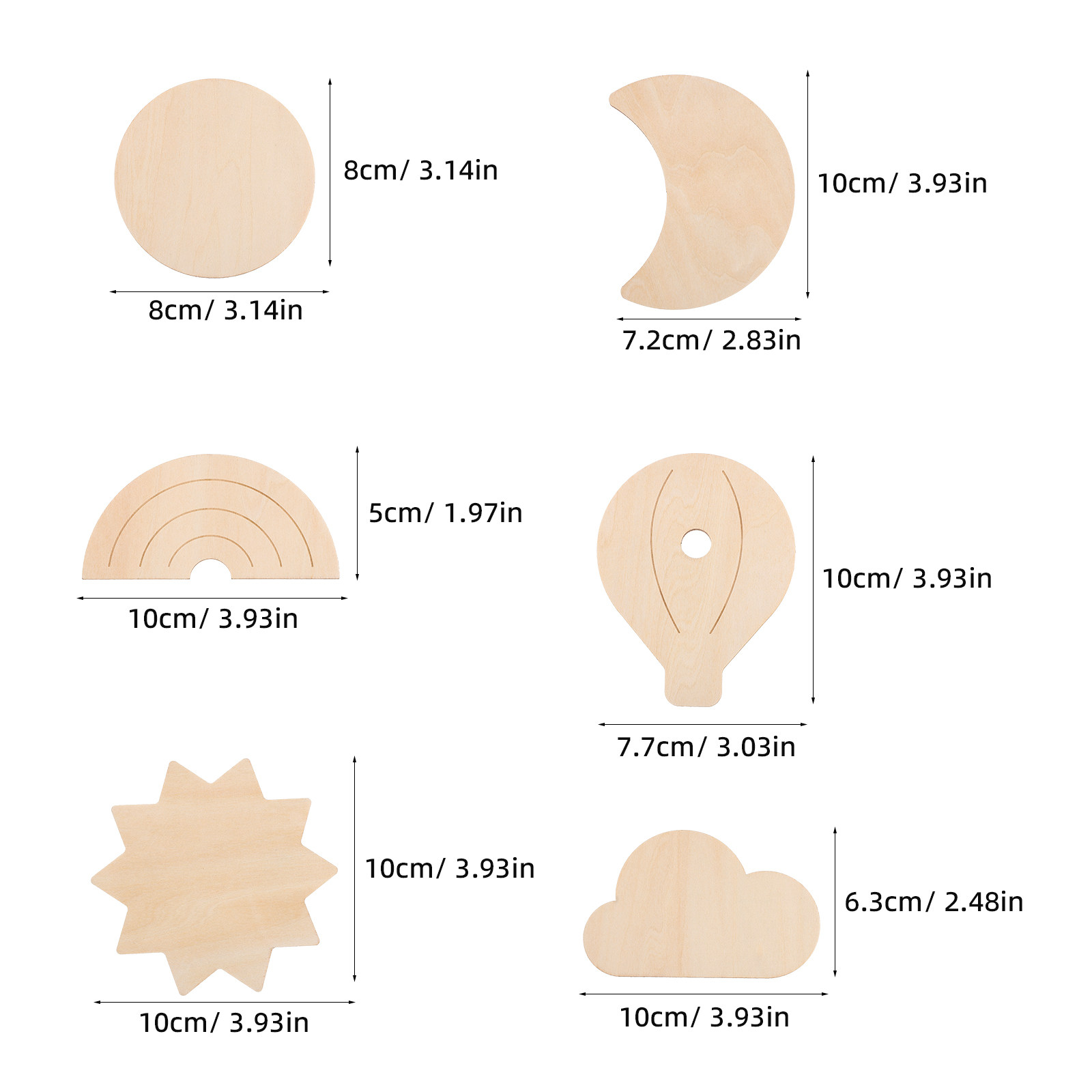 6 Stück Holz-Wandaufkleber Him – Baby Nursery Hot Air Balloon Theme Bewertung und Preis